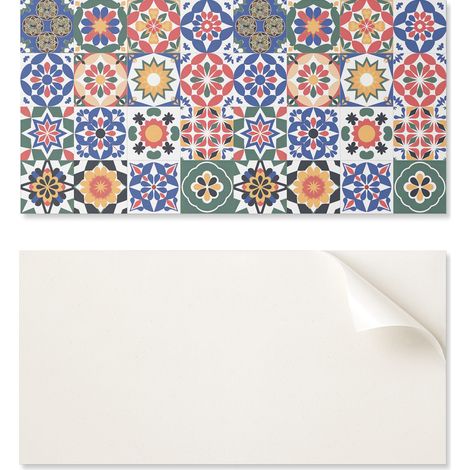 Azulejos de vinilo estampados - Decoraci贸n de dormitorio con patrones de mosaico en filas 10x40x20 cm