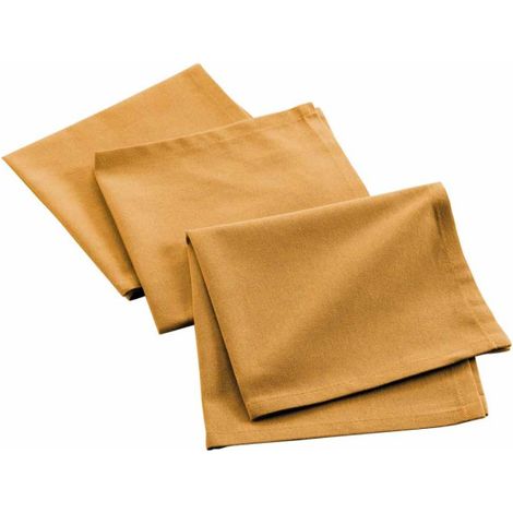 Lot de 3 Serviettes de Table "Mistral" 40x40cm Moutarde (1/2)