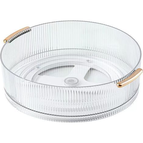 Plateau Tournant 360° Transparent - Rangement Multi-Compartiments Pour Parfums Et Bijoux - 1 Pièce (1/5)