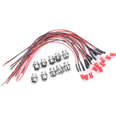 10 Stück 12V 8mm vorverdrahtete LED-Leuchtdioden mit Dauerlicht, ultrahell, wasserklar (02) (1/5)