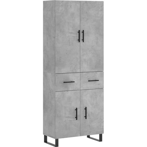 Maison Exclusive - Buffet haut Gris béton 69,5x34x180 cm Bois d'ingénierie (1/5)