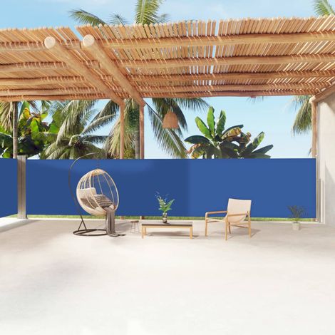 Auvent latéral rétractable de Jardin,Marquise,Store Banne,Anti-UV Bleu 160x1200 cm -FR27005 (1/5)
