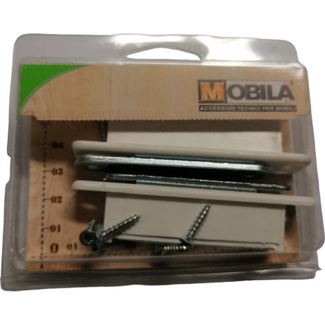 MOBILA - 2 CRICCHETTI MAGNETICI AD INCASSO PER SPORTELLI PESANTI BIANCHI (1/2)