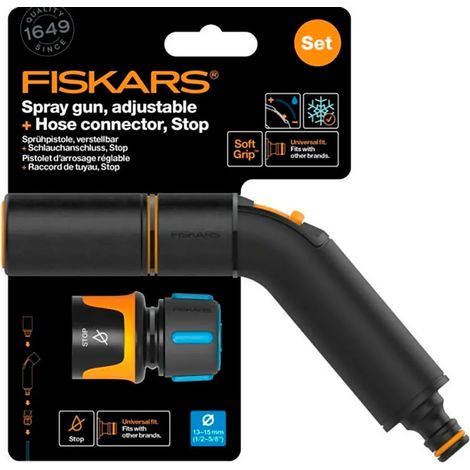 Arroseur Fiskars jet sprinkler head 5 fonctions poignée ergonomique (1/3)