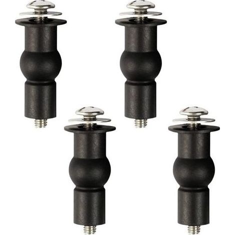 WC-Sitzbefestigungsschrauben – 4 Stück – Schwarzer Gummi und Edelstahl – Schraubendurchmesser 4,6 mm – Gummilänge 4 cm (1/5)
