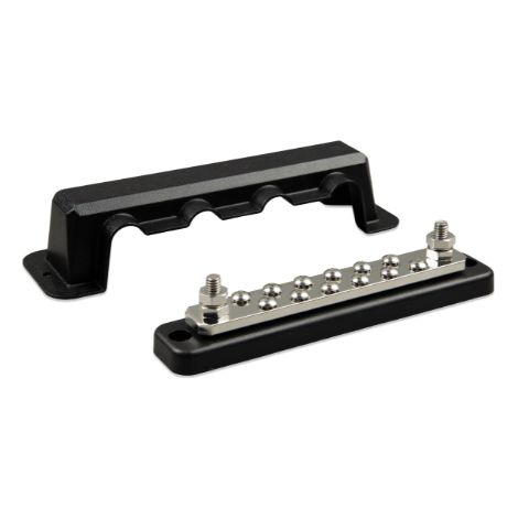 Barra colectora 250A 2P con 12 tornillos + cubierta Victron Energy