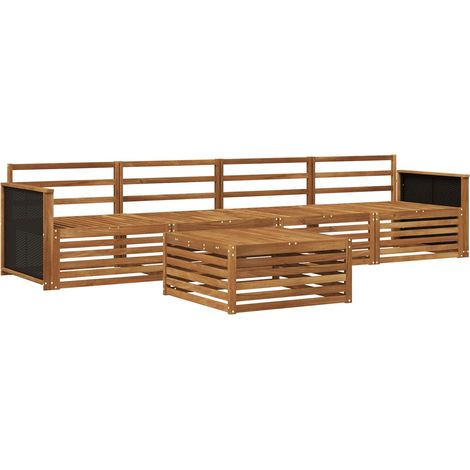 Outdoor Sofa Set 5 pcs Natural Solid Acacia Wood vidaXL (1/5)