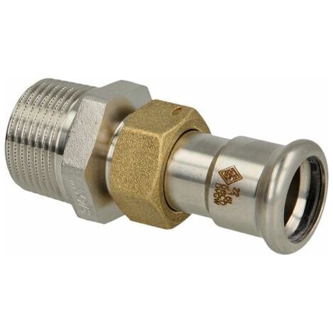 Raccord à sertir inox raccord à vis 22 x 3/4’’ (contour M)