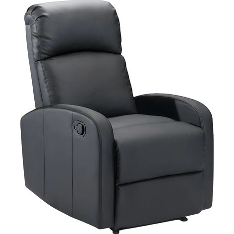Poltrona relax in similpelle Nero - ISAO (1/4)
