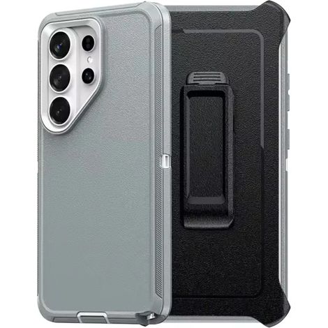 (Gris, Galaxy S23) Étui de protection robuste avec clip ceinture, matériau PC+TPU antichoc.