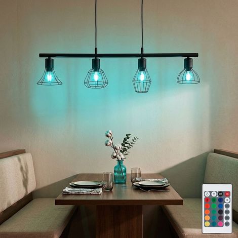 Lampada da soffitto a sospensione TELECOMANDO Lampada a sospensione a gabbia DIMMERABILE in un set che include lampade a LED RGB (1/5)