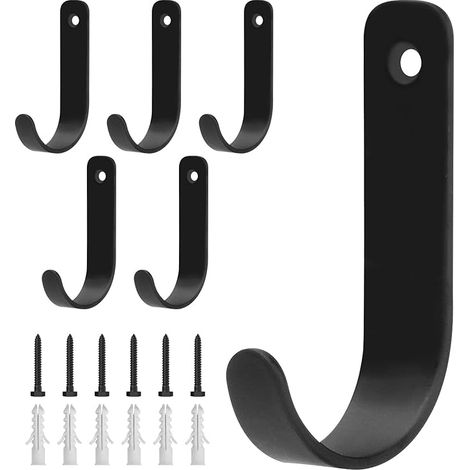 Metal Wall Coat Hooks Black (1/3)