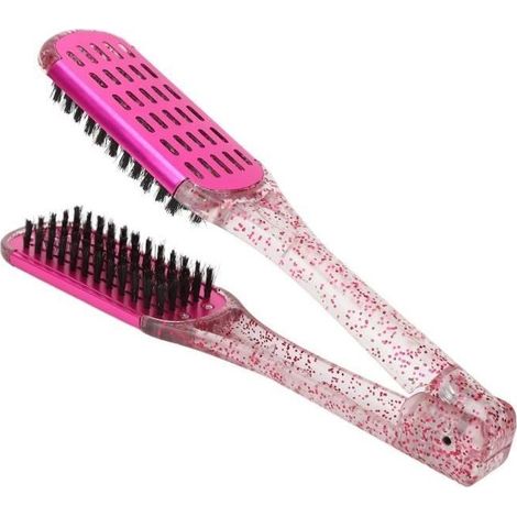 KIMISS Brosse à lisser double face Lissage des cheveux Attelle Peigne Doux Cheveux Double Face Lisseur Pince Brosse Styling Outil (1/4)