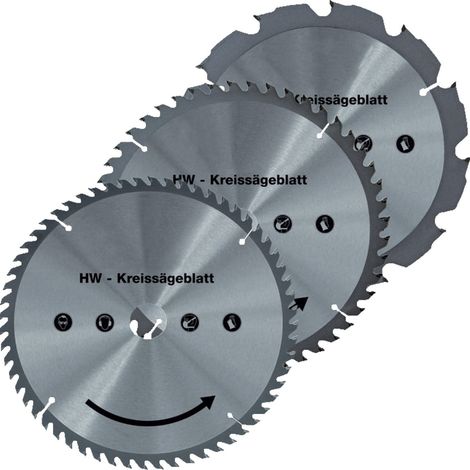 Walter Hartmetall Sägeblatt Set 160mm Ø für Handkreissäge Tischkreissäge