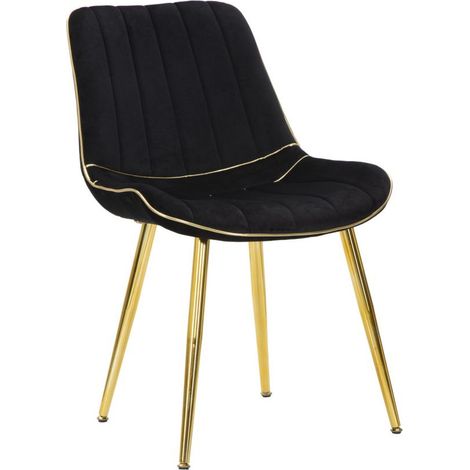 Sedia Paris nera e gold in velluto con gambe dorate – set 2 pezzi (1/5)