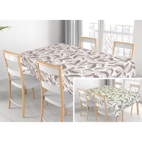Tovaglia Per Salotto Cucina Tavolo 100% Cotone Made In Italy Jungle RP, misura140x140coloreTortora (1/5)