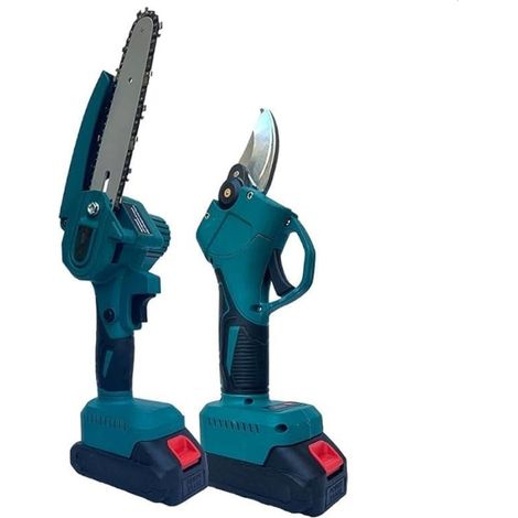 Trade Shop - Kit De Podadora 2 En 1 + Mini Motosierra Eléctrica Con Batería De 36v - (1/2)