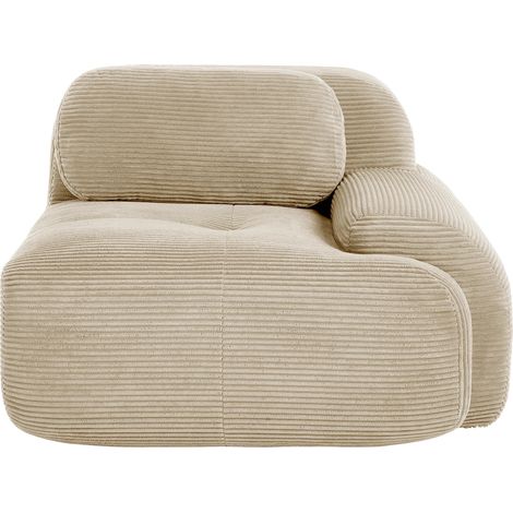 Canapé d'angle modulaire, tissu Cordstock premium, design sans assemblage, Style D - Beige (1/2)