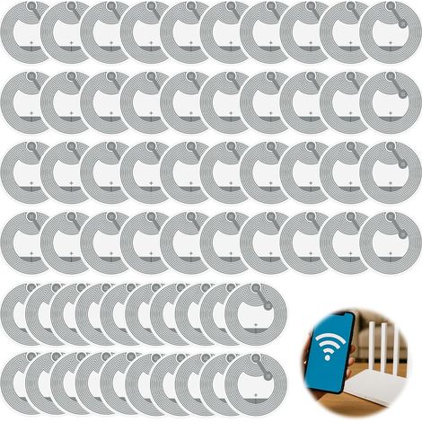 Paquete de 50 pegatinas NFC Ntag213, chip NFC programable, autoadhesivas, memoria de 144 bytes, para todos los teléfonos móviles y dispositivos compatibles con NFC. (1/5)