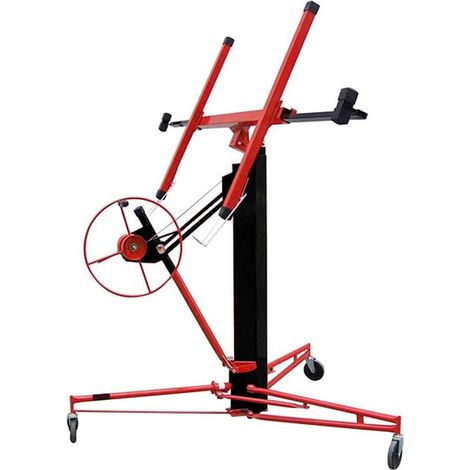 Élévateur de plaques de plâtre en acier, réglable 140-335 cm, rouge et noir, 68 kg - PANGIVO (1/5)