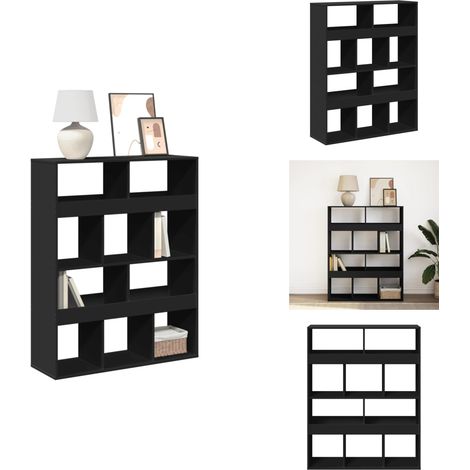 Bibliothèque noir 100x33x125,5 cm bois d'ingénierie - Bibliothèque - Bibliothèques - Étagère À Livres - Armoire De Rangement (1/5)
