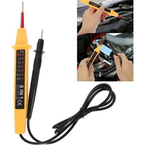Probador de circuitos eléctricos 8 en 1, probador de voltaje multifuncional, lápiz detector de continuidad, voltímetro de 6V-380V para pruebas de voltaje de circuitos. (1/5)