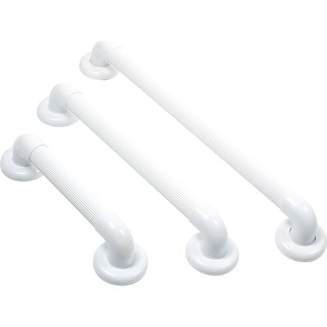 Vitility Badezimmer Haltegriff, Wandstütze mit rutschfester geriffelter Oberfläche für Dusche Bad Toilette Treppe, ABS, Tragkraft 120 kg, gerade Stange 30 cm, weiß, mit Befestigungsmaterial (1/5)
