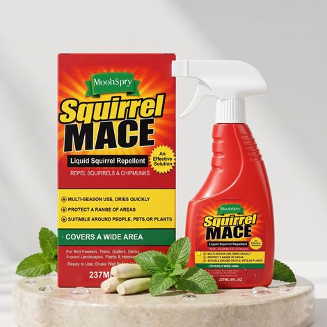 Eichhörnchenabwehrspray bildet eine Geruchsbarriere, wehrt Nagetiere auf natürliche Weise ab und ist für verschiedene Anwendungsbereiche geeignet – 237 ml -- DE (1/5)