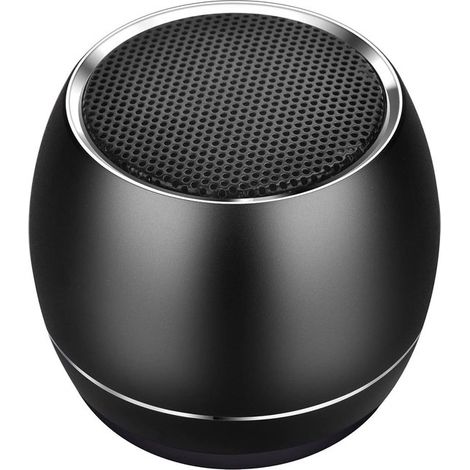 Mini enceinte Bluetooth portable - 6 h d'autonomie - Appairage stéréo - Bluetooth 5.0 - Compacte 3,4 x 2,9 cm - Légère 0,06 kg - Noire (1/5)