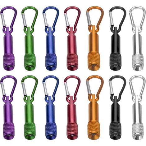 Lot de 14 mini lampes poche porte-clés LED lampe en aluminium (1/5)