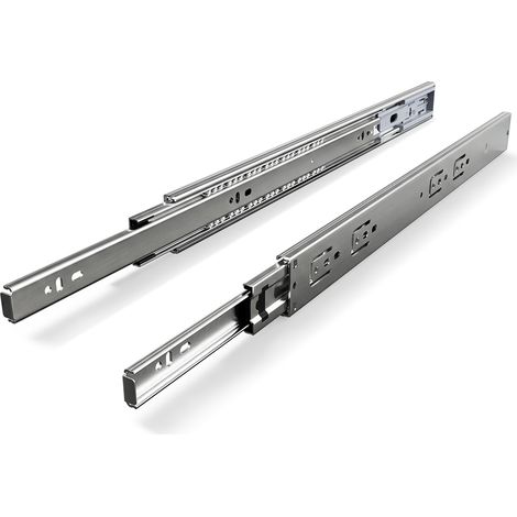 Randaco 10 Paar Schubladenschienen 500 mm Vollauszug, 3-teilig, Softclose mit Selbsteinzug, 45 kg Tragkraft, Schubladenauszug aus Stahl (1/5)