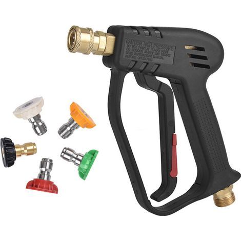 Pistolet de Lavage Haute Pression 4000 PSI, Pistolet de Nettoyage de Voiture, M22-14mm Raccords 1/4" Quick Connect,Pistolet , buse 5 couleurs, accessoires en plastique Kaichi (1/5)