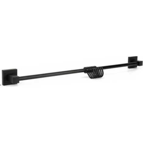PORTE-SERVIETTES 6 CROCHETS SUPPORT MEUBLE SALLE DE BAIN MAISON CUISINE NOIR 02116 (1/2)