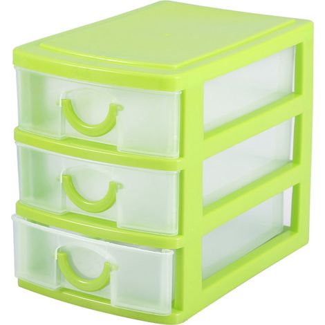 Boîte de Rangement 3 Étages pour Bijoux et Maquillage - Organisateur de Tiroir Vert (1/5)
