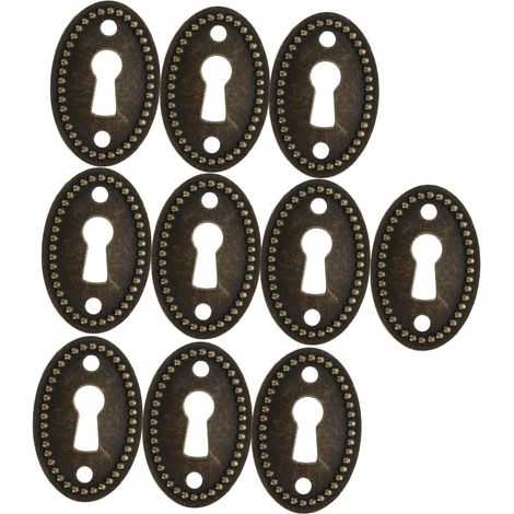 Lot de 10 plaques recouvrement ovales pour serrure, 35 x 23 mm (1/5)
