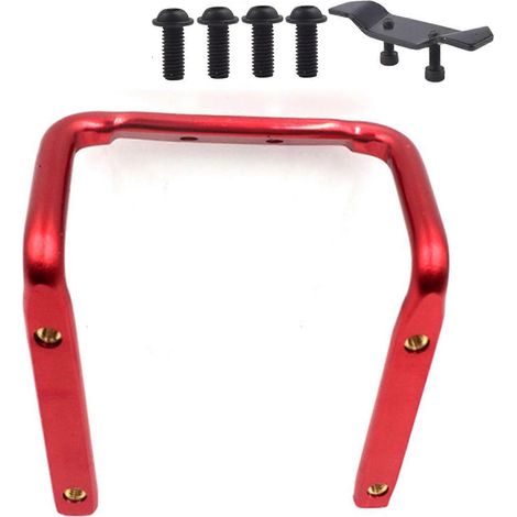 Adaptateur de selle porte-bidon double pour vélo, léger, en alliage d'aluminium durable, installation facile, rouge, pour VTT et vélos de route. (1/5)