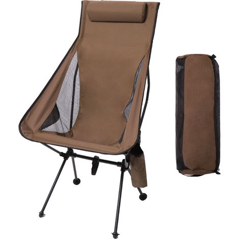Plieuse Chaise de Camping Ultra-légère Portable Cadre en Alliage d'Aluminium Respirant pour Pêche Café (1/5)