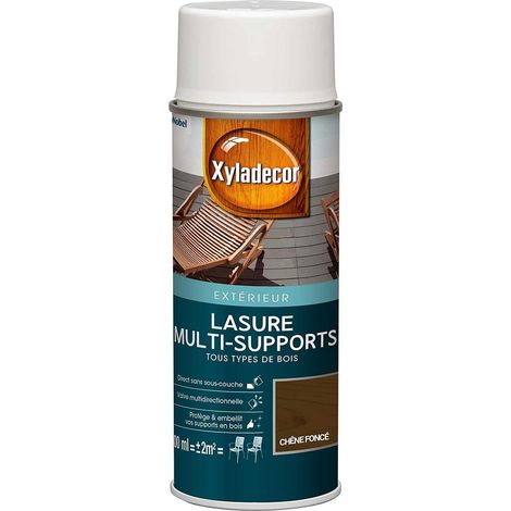 Lasure Protectrice Aérosol pour Bois Extérieur Abris Palissades Mobilier de Jardin Volets Portes et Portails Chêne Foncé 400ml (1/5)