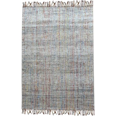 Tapis de Salon Ethnique en Fibres Naturelles Recyclées Chanvre et Laine Multicolore 160 x 230 cm - PANGIVO (1/3)