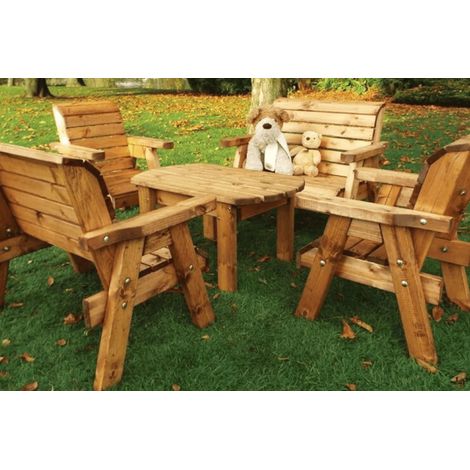 Charles Taylor Little Fellas 4 Seater Wooden Dining Table 2 Chairs 2 Park Bench (1/2)