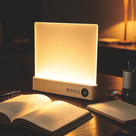 lampe led de lecture rechargeable à placer sur livre sept couleurs réglables luminosité variable minuterie veilleuse anti fatigue visuelle blanc pour étude dortoir chevet (1/2)