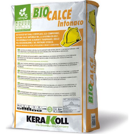 Biocalce sacco kg. 25 intonaco naturale certificato di calce naturale nhl 3.5