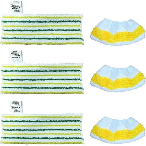 Lot de 6 lingettes triangulaires pour balai vapeur Karcher SG4/2, SG4/4, SC2, SC3, SC4, SC5, Easyfix CTK10 et CTK20 (pièces détachées) (1/5)