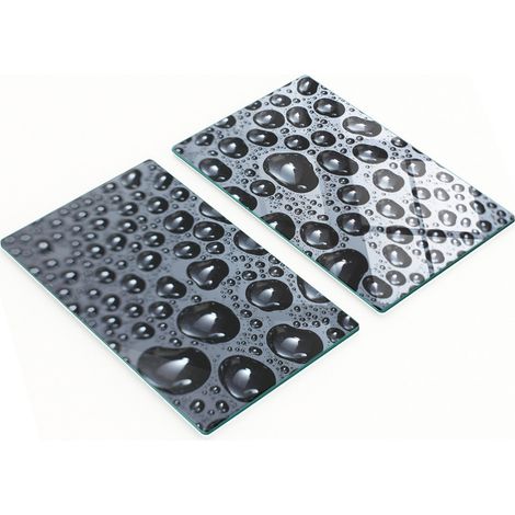 Tableros decorativos multifuncionales de vidrio templado con dise帽o de gotas de agua, 2x30x52 cm.