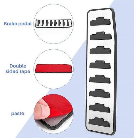 Pédales de rechange pour Range Evoque 2012-2019, jeu de 2 plaques antidérapantes en aluminium brossé, garnitures de pédale noires, accessoires intérieurs de précision. (1/5)