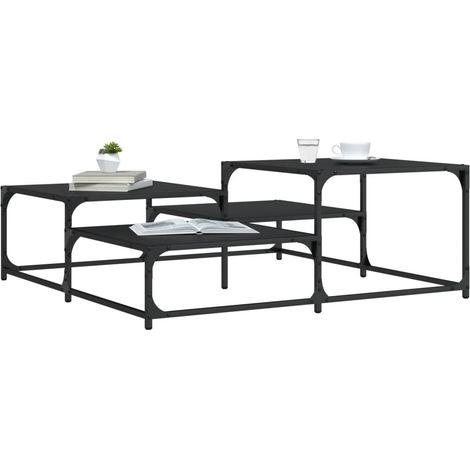 Couchtisch Schwarz 107x107x40 cm Holzwerkstoff