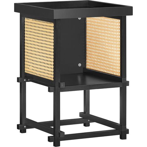 SoBuy HFBT03-SCH - Tavolino da caffè, comodino, comodino, tavolino da balcone, tavolino da divano, colore nero, 40 x 60 x 40 cm