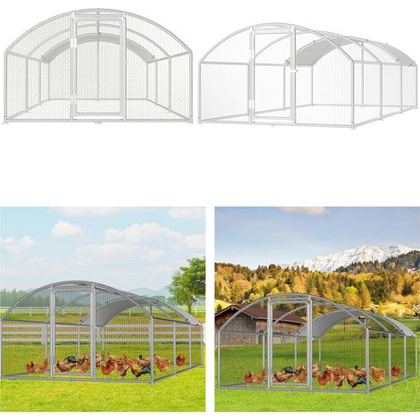 Jiubiaz Hühnerstall 3x6x2m Bogenaufsatz Hühnerhaus Kleintierstall Freilaufgehege Kleintiergehege Voliere Freigehege Hühnerkäfig Geflügelstall Verzinkter