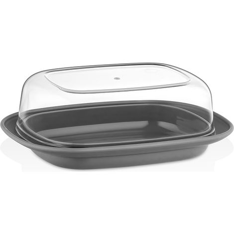 Mantequera de plástico Orio de 17,4 x 12,5 x 6 cm, color antracita. (1/3)