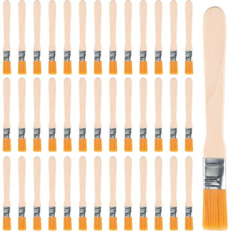 Set di 40 pennelli per pittura, pennelli per acquerello, pennello piccolo 13 x 1,5 cm, nylon arancione (1/5)